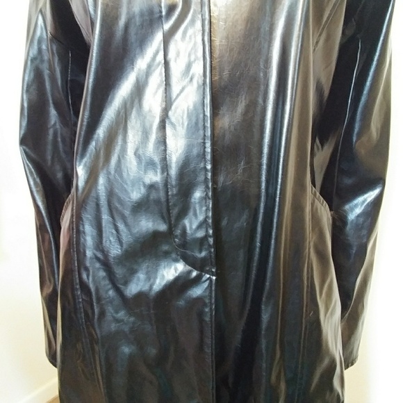 Black Trench Coat Sz M - Picture 4 of 8